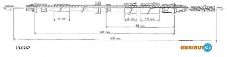 Трос ручного тормоза adriauto 13.0267