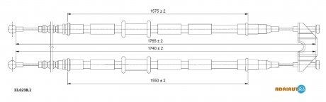 Трос стояночного тормоза adriauto 33.0238.1