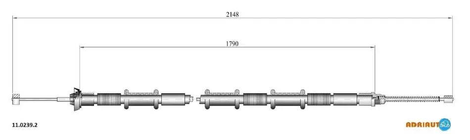 Трос стояночного тормоза задний правый FIAT DOBLO 00-09 adriauto 1102392