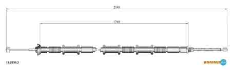 Трос стояночного тормоза задний правый FIAT DOBLO 00-09 adriauto 11.0239.2