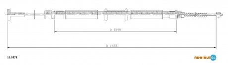 Тросик стояночного тормоза adriauto 11.0272 на Фиат Tempra