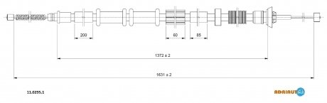 Тросик стояночного тормоза adriauto 1102951 на Фиат Гранде пунто