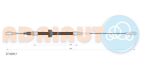 Тросик стояночного тормоза adriauto 27.0205.1