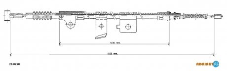 Тросик стояночного тормоза adriauto 28.0250