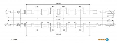 Тросик стояночного тормоза adriauto 33.0212.1