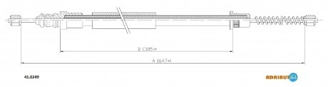 Тросик стояночного тормоза adriauto 41.0249 на Рено 21