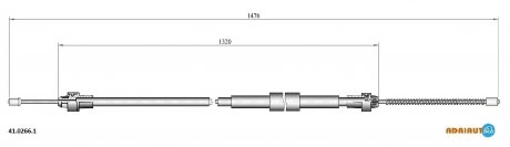 Тросик стояночного тормоза adriauto 4102661 на Рено Clio