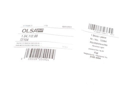 Фонарь (фара) заднего хода aic 72364