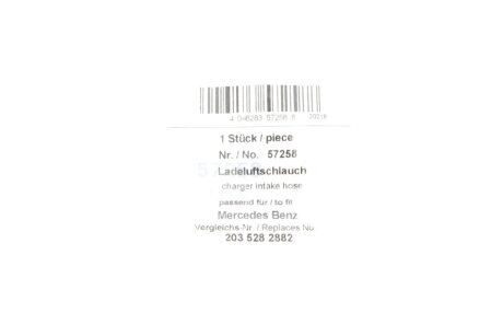 Патрубок интеркулера (турбины) aic 57258