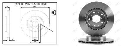 Диск гальмівний FIAT SEDICI SUZUKI SX4 1.5-2.0D 06.06- aplus 61423AP на Фиат Седичи