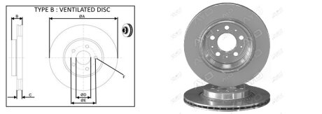 Диск гальмівний задн. Volvo XC90 2.4D-4.4 10.02-12.14 aplus 61539AP на Вольво Xc90