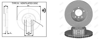 Гальмівний диск перед. BMW 520i/525i/525d(E60) 7.03-(310x24mm aplus 61556AP