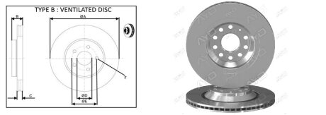 Диск гальмівний задн. VW Golf V 04-/VW Passat 05- aplus 61948AP