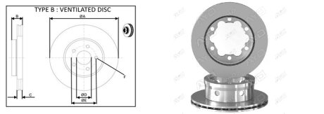 Гальмівний диск заднiй DB Sprinter Series (W906)/Sprinter Series (W903)/Sprinter Series (W904)/LT (95-06) aplus 62015AP