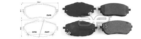 Колодки ручного (стоячого) тормоза aplus 71194BAAP