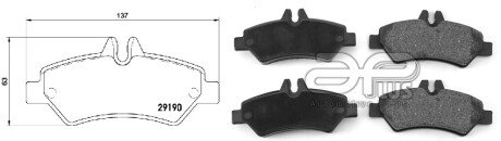 Колодки ручного (стоячого) гальма aplus 71196AAP