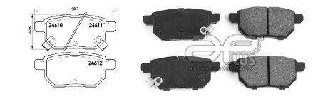 Колодки ручного (стоячого) тормоза aplus 71257BAAP