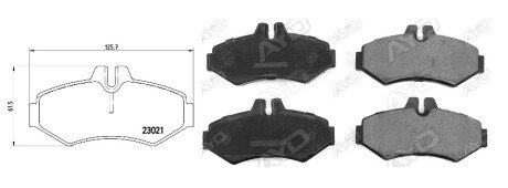 Колодки ручного (стоячого) гальма aplus 71422AAP
