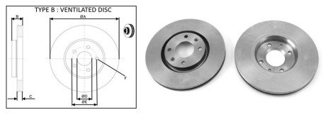 Передній гальмівний (тормозний) диск aplus 61268AP