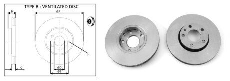 Передній гальмівний (тормозний) диск aplus 61298AP