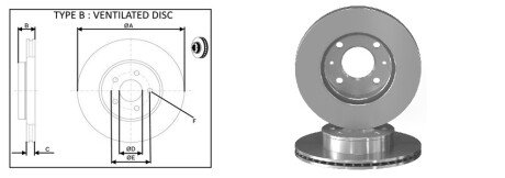 Передний тормозной диск aplus 61305AP