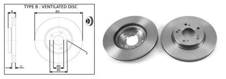 Передній гальмівний (тормозний) диск aplus 61399AP