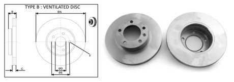 Передній гальмівний (тормозний) диск aplus 61469AP