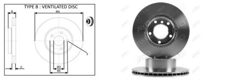 Передний тормозной диск aplus 61540AP
