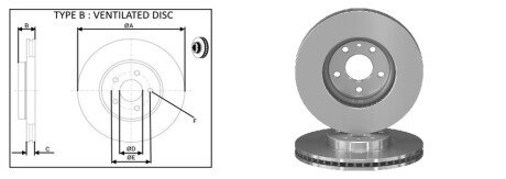 Передній гальмівний (тормозний) диск aplus 61804AP
