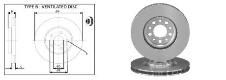 Передній гальмівний (тормозний) диск aplus 61813AP