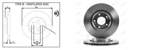 Гальмівний диск aplus 61407AP на Ситроен С кроссер