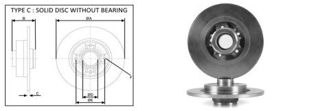 Гальмівний диск aplus 61612AP на Мерседес Citan