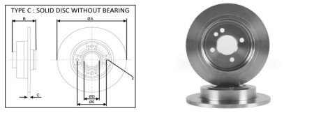 Задний тормозной диск aplus 61299AP на MINI MINI