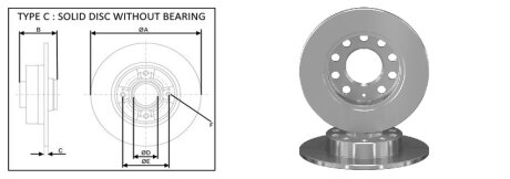 Задний тормозной диск aplus 61367AP на Ауди А4 б6
