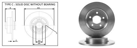 Задний тормозной диск aplus 61435AP на Форд Фокус 3