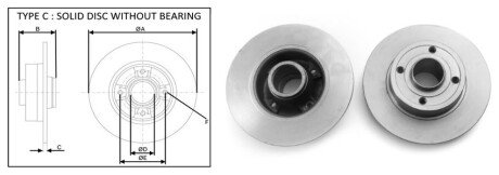 Задній гальмівний (тормозний) диск aplus 61481AP на Ниссан Ноут е11