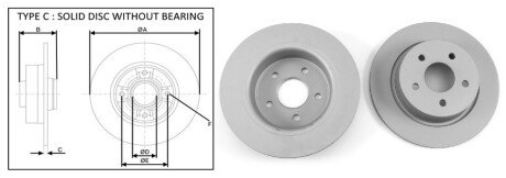 Задній гальмівний (тормозний) диск aplus 61559AP