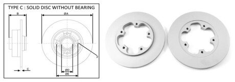 Задній гальмівний (тормозний) диск aplus 61642AP