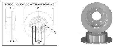 Задній гальмівний (тормозний) диск aplus 61771AP