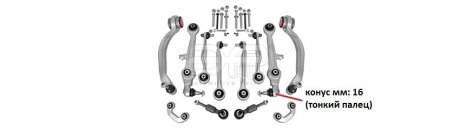 Комплект важелів Audi A6 (4B2, C5) [01/97-08/05] applus 18190AP