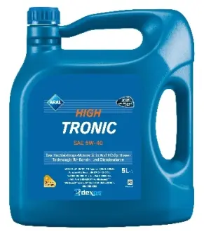 Мастило моторне синтетика HighTronic 5W-40 (DE) 5L A9 (VW 502 00/505 00/505 01 MB 229.31 Ford WSS-M2C917-ARenault RN0700/ RN0710 Fiat 9.55535 S2) aral 1529F9