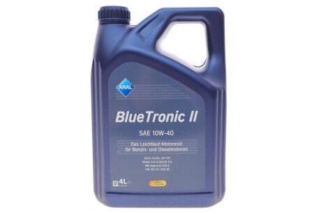 Олива моторна Blue Tronic II SAE 10W40 (4 Liter) aral AR-15F470