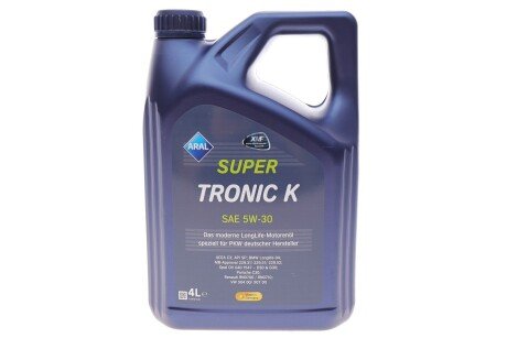 Олива моторна Super Tronic K SAE 5W30 (4 Liter) aral AR-15F476