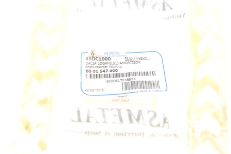 Опора амортизатора перед. Logan 04-/Duster 10-/Sandero 08- as Metal 45DC1000