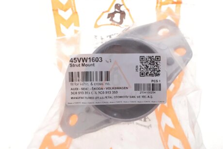 Опора амортизатора задн. Golf 07-/Jetta/Passat 05- as Metal 45VW1603