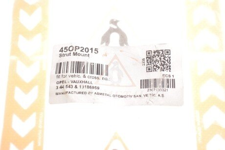 Комплект опори амортизаційної стійки as Metal 45OP2015