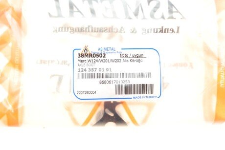 Комплект пильника РШ шарніра as Metal 38MR0502