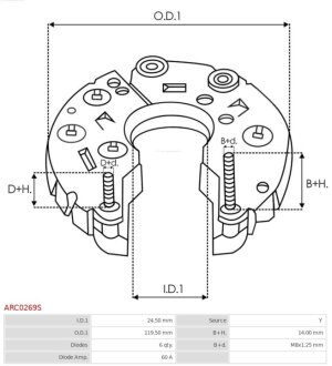 Діодний міст генератора as (польша) ARC0269S