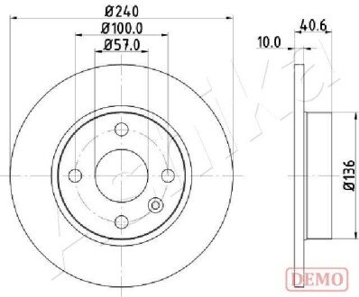 Диск гальмівний ashika 61-00-0405C