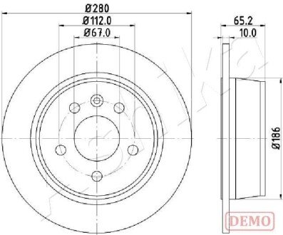 Диск гальмівний ashika 61-00-0530C на Мерседес Вито 638